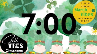 ☘️ 7 Minute Timer  MARCH CLOVER St Patricks Day  LOFI MUSIC CLEAN  Study Relax classroom  cute [upl. by Rohpotsirhc166]