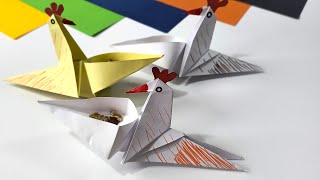 Gallina di Carta Semplice Origami Gioco di Carta Piegare la carta per divertimento [upl. by Seyler]