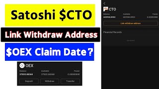 Satoshi CTO Link Withdraw Address  OEX Claim Date  Technical Sabbir [upl. by Lairea]