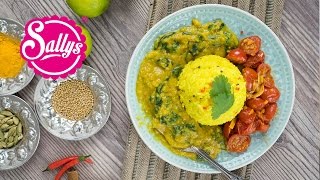 geniales Indisches LinsenCurry mit einem warmen TomatenSalat  indische Woche  Sallys Welt [upl. by Thunell]