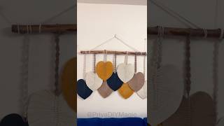 DIY Macrame Leaf Wall Hanging 🌿 Easy StepbyStep Tutorial for Home Decor 🏡macrameleaf diy craft [upl. by Fortna]