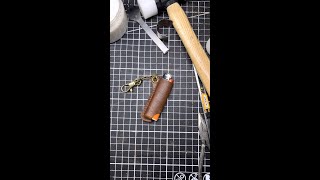 Making a leather lighter case [upl. by Tezzil]