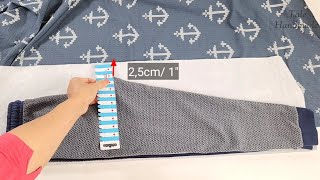 The easiest way to sew pants without pattern in 15 minutes  Sewing Tips and Tricks [upl. by Nalced]