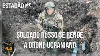 Soldado russo se rende a drone ucraniano e deixa tropas russas guiado por equipamento [upl. by Norabel289]