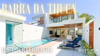 Casa CONTEMPORÂNEA e semi mobiliada na BARRA DA TIJUCA  Área de lazer completa e terraço privativo [upl. by Eillor673]