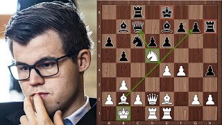 Carlsen Plays The Fianchetto Against The Sicilian  Shamkir Chess 2018 [upl. by Leahcam]