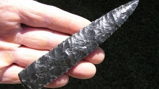 Dacite Blade using Hammerstone and antler Part 2 [upl. by Aleicarg]