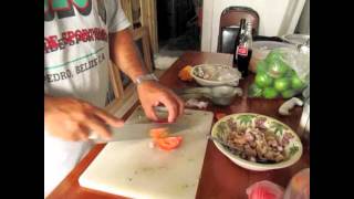 Recipe Ceviche w Ruben Guerra San Pedro Town Belize [upl. by Bradeord]