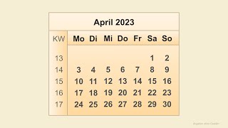 Kalender April 2023 [upl. by Aranahs]