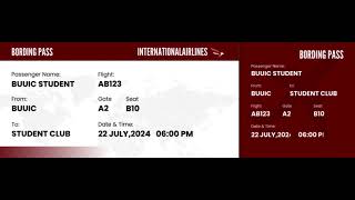 White and Red Illustrated Boarding Pass Ticket 4 [upl. by Rivera887]