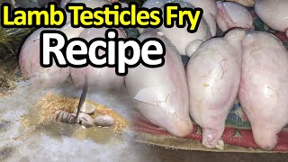 Lamb Testicles Recipe  Goat Testicles Cooking  Lamb testicles Tawa Fry  Street Food Pakistan [upl. by Dnalerb615]