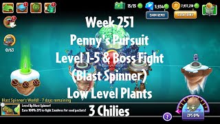 PvZ2 Pennys Pursuit Week 251 Blast Spinner  Level 15 amp Boss Fight  3 Chilies [upl. by Eerac]