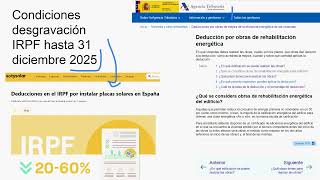 Desgravar en el IRPF la instalación fotovoltaica Renta y paneles Certificado energético [upl. by Eet616]