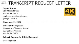 How To Write Transcript Request Letter with Sample and Explanation  Writing Tutorials [upl. by Meece]