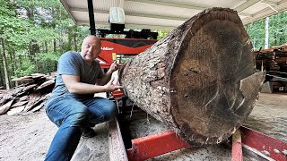 Oversized 26” White Oak Log vs 22” WoodMizer LX55 Sawmill How my Sawmill Handled it [upl. by Assirat70]