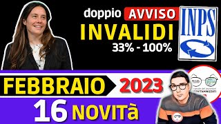 🔴 INVALIDI PARZIALI e TOTALI 16 NOVITÀ FEBBRAIO 2023 ➡ IMPORTI INCREMENTI PENSIONE BONUS INPS 2023 [upl. by Neelac]