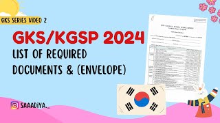 GKSKGSP 2024List of required documents amp Envelope Explained [upl. by Ligetti]