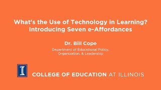 Whats the Use of Technology in Learning Introducing Seven eAffordances [upl. by Thurstan54]