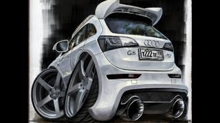 Audi Q5 Cartoon Cars Series iPad painting in Procreate [upl. by Nnadroj]