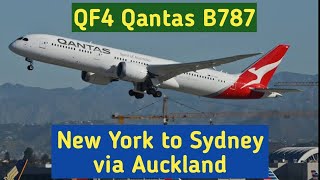 QF4 Qantas B787 New York to Sydney via Auckland qantasairways b777300er sydneyairport jfkairport [upl. by Sassan920]