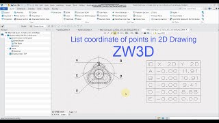 ZW3D Tips  List coordinate of points in 2D Drawing [upl. by Misty]