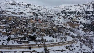 Lebanese mountains blanketed in snow [upl. by Spurgeon252]