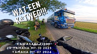 Scania Vrachtwagen maakt al onze motoren in 1x vies  Yamaha MT 10 2023  Z1000  Motovlog  POV [upl. by Ettener]