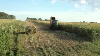 Baling corn [upl. by Ihcehcu]