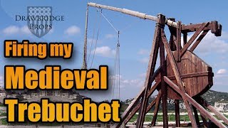 Firing a Replica Medieval Trebuchet  12 Foot Scale of a French Trebuchet Catapult [upl. by Forbes]