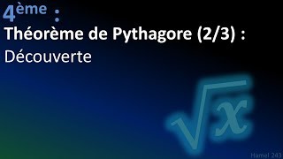 Théorème de Pythagore  découverte  4ème [upl. by Avin]