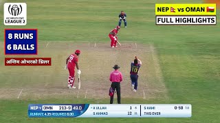 Nepal vs Oman ICC World Cup League 2 Cricket Match Highlights 2024  NEP vs Oman Match Highlights [upl. by Kaitlyn127]