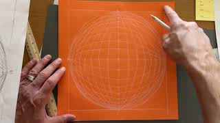 Drawing the Curving Grid using White Pencils 5point perspective curvilinear Grid [upl. by Anawot]