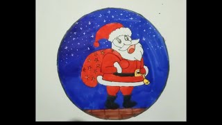 How to draw Santa Claus  Santa Claus drawing  circle drawing  Santa drawing  Art by AR [upl. by Notnerb]