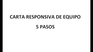 Carta responsiva de equipo [upl. by Fadas]