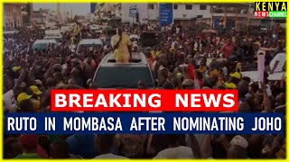 LIVE  Ruto arrives in Mombasa at Night after Nominating Hassan Joho to Cabinet [upl. by Adlai285]