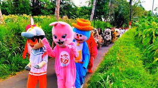 ASMR Lion dance and drumband parade in the village of Pujer [upl. by Morville902]