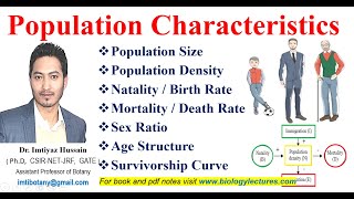 Population Characteristics Population Size amp Density Natality Mortality Sex Ratio Age Structure [upl. by Lika]