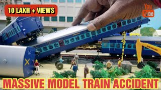 HO Scale Train Accident  WDM2 amp WDG4D Model Train Accident  Model Train Derailment [upl. by Watt]