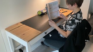 HEMNES HOW TO Desk with 2 drawers white stainlight brown 47 14x18 12 quot [upl. by Ashley328]