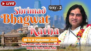 live  Shrimad Bhagwat Katha  Day  2  08 To 14 Sep 2024  TEXAS USA  DnThakurJi [upl. by Annaerda]