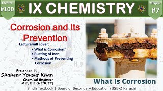 100 Corrosion and its Prevention  Ch 7  Electrochemistry  9 chemistry new book  Sindh  ykSir [upl. by Noemis866]