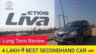 TOYOTA ETIOS LIVA Long Term Review Petrol  V  toyota secondhand cng car carlover [upl. by Anilet]