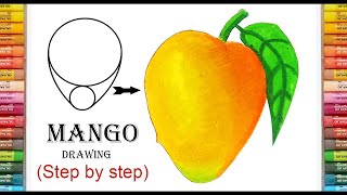 How to Draw Mango for Beginners  Mango Drawing  How to Draw a Mango Step by Step [upl. by Oiligriv12]