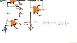 Differential Amplifier With Three OP Ampहिन्दी [upl. by Bakeman]