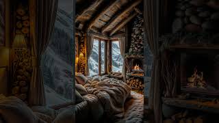 Sleep in a Cozy Snowy Cabin  Winter Ambience with Crackling Fireplace Sounds and Relaxing Snow [upl. by Seuguh]