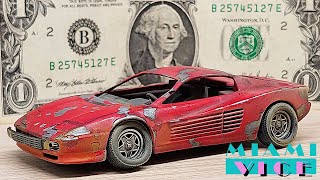 Restoration for One Dollar Ferrari Testarossa Miami Vice adandoned car [upl. by Neehahs272]