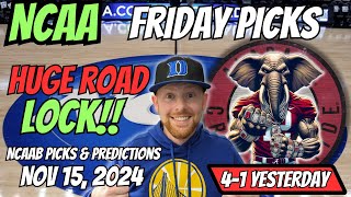 College Basketball Picks Today Friday 11152024  Free NCAAB Picks Predictions amp Sports Betting [upl. by Nonek]