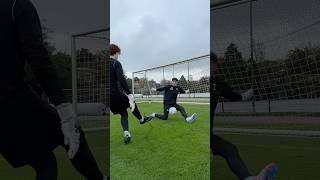 OUCH 🥜😅 CRAZY BLOCKING TRAINING 🚫 goalkeeper goalkeepertraining [upl. by Catie]