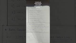 To study the acid catalysed hydrolysis of ester methyl acetate and the rate Constantk shorts [upl. by Rudwik]