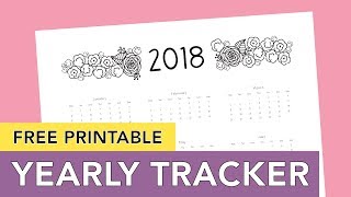 Free Printable Calendar 2018  Multiple Uses and Yearly Tracker [upl. by Ayatal768]